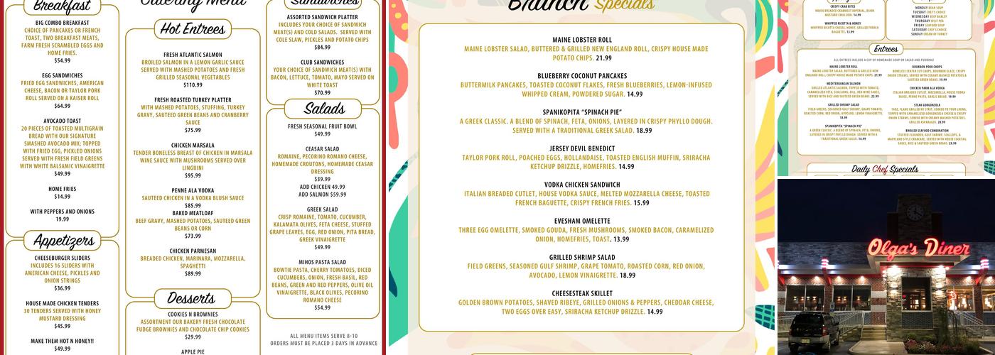 Olga's Diner Menu