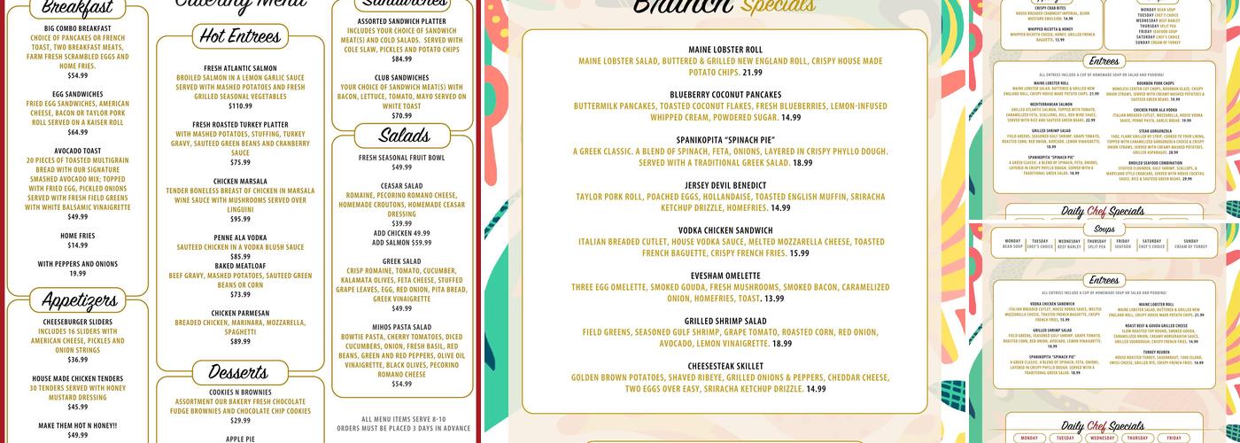 Olga's Diner Menu