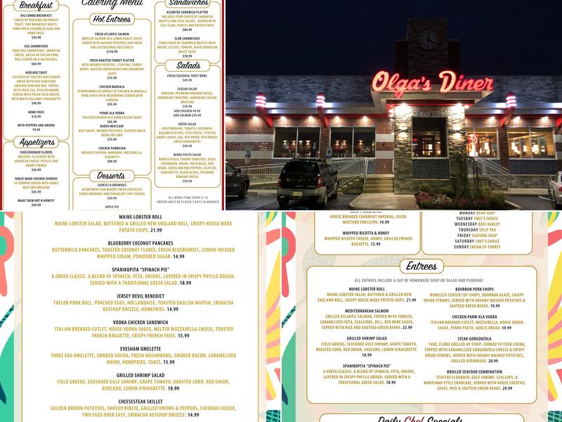 Olga's Diner Menu