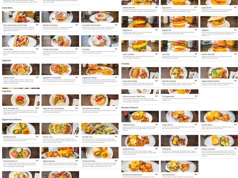 eggcellent cafe Menu