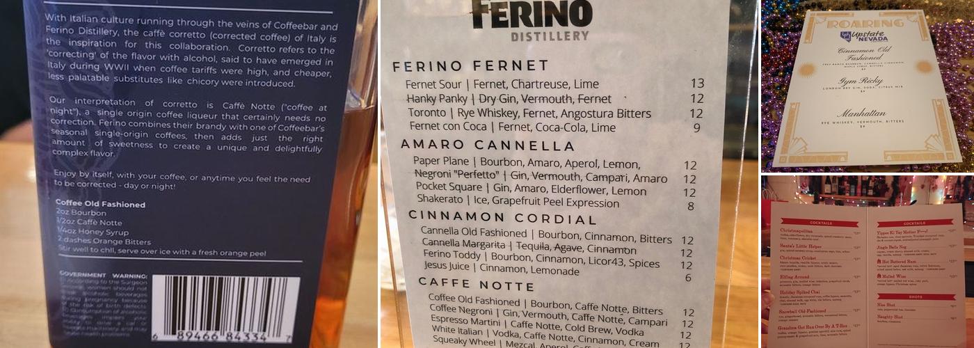 Ferino Distillery Menu