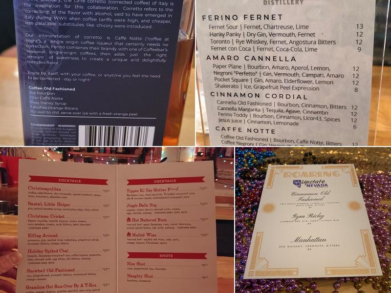 Ferino Distillery Menu