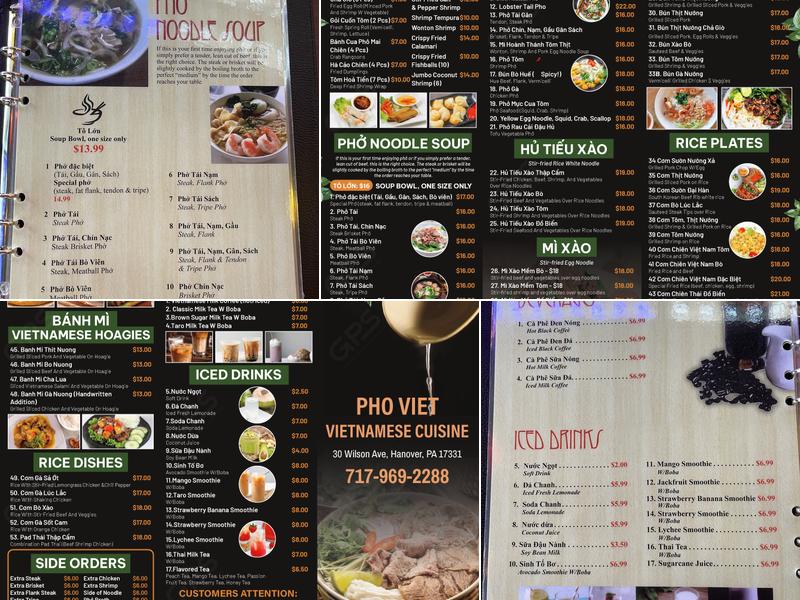 Pho Viet Menu