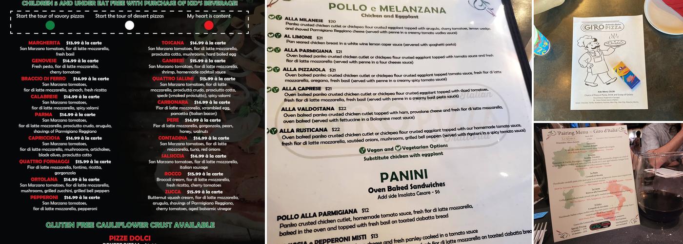 GiroPizza Menu