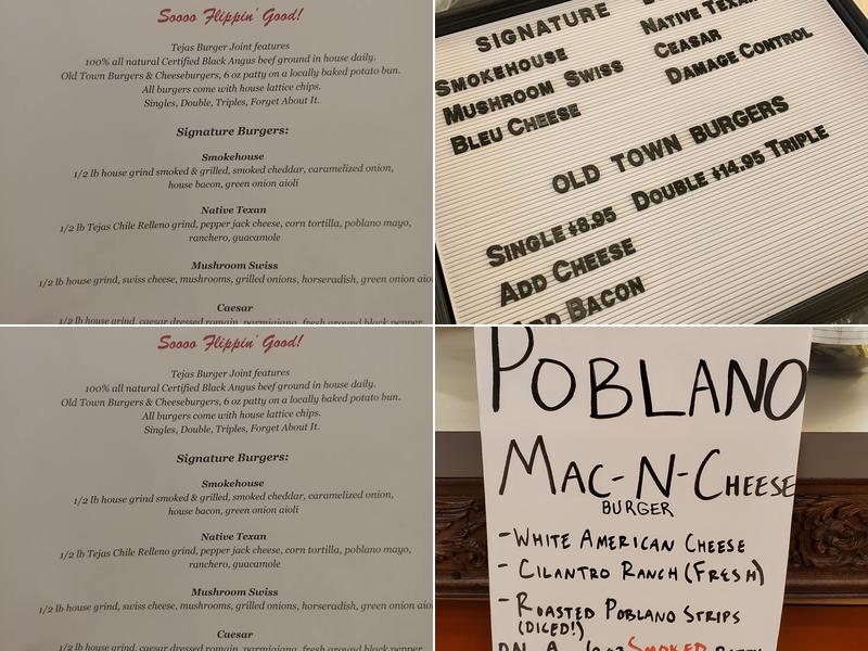 Tejas Burger Joint Menu