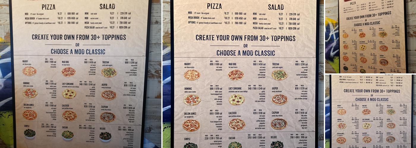 MOD Pizza Menu
