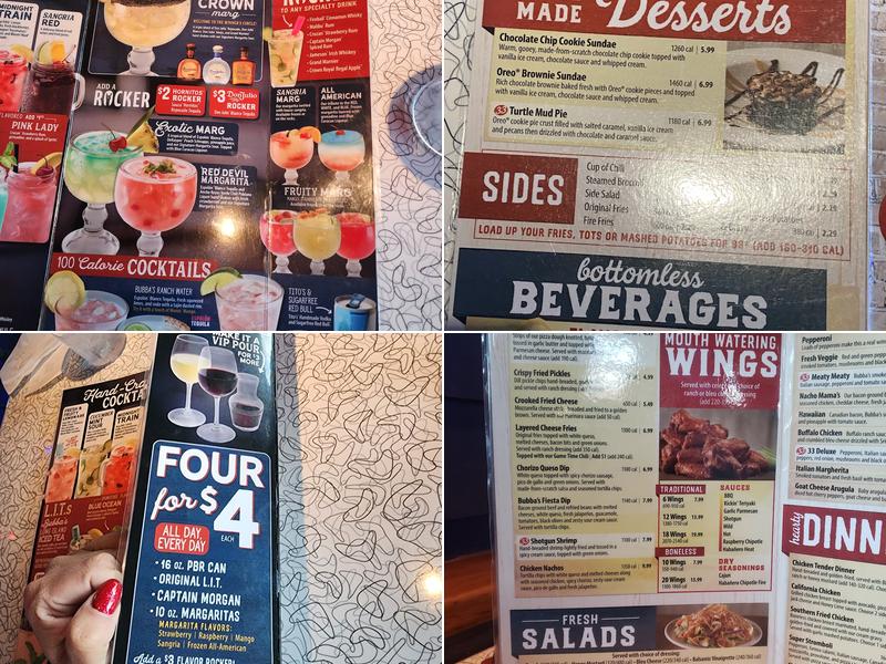 Bubba's 33 Menu