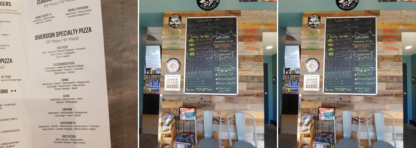 Diversion Social Eatery Menu