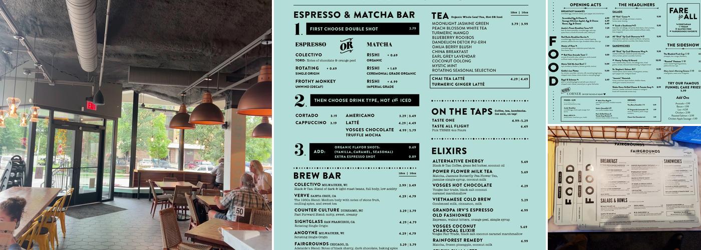 Fairgrounds Coffee and Tea Menu