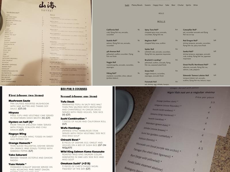 SanKai Menu