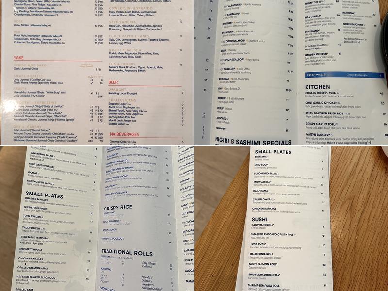 Bamboo Sushi Menu