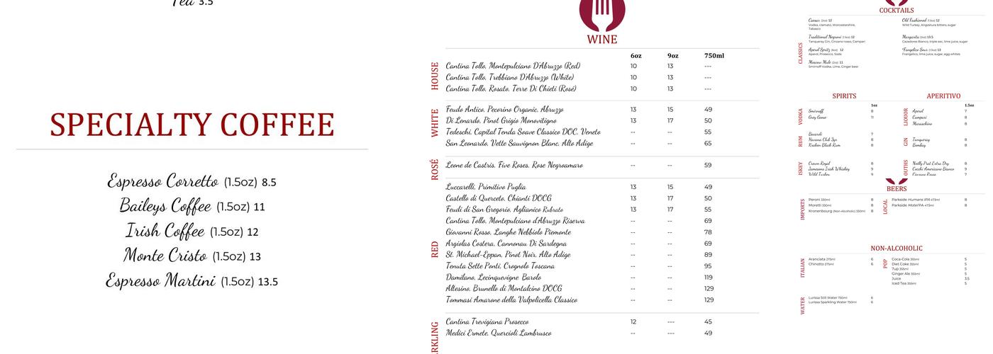 La Forchetta Menu