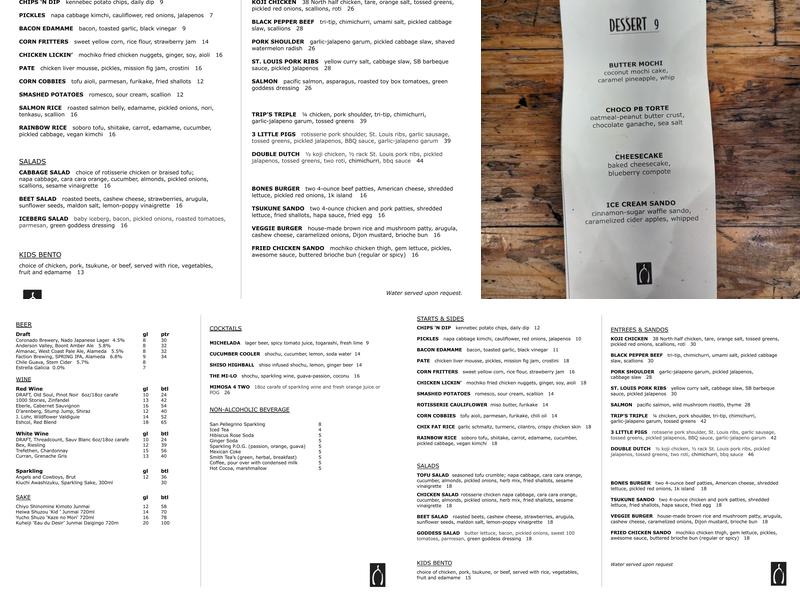 Spinning Bones Menu