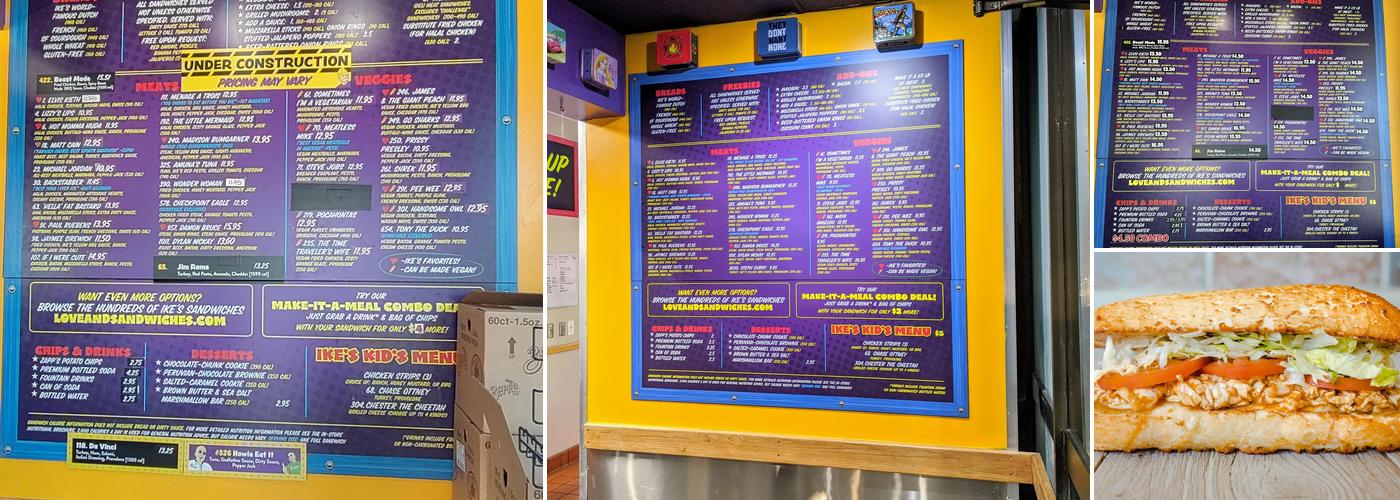 Ike's Love & Sandwiches Menu