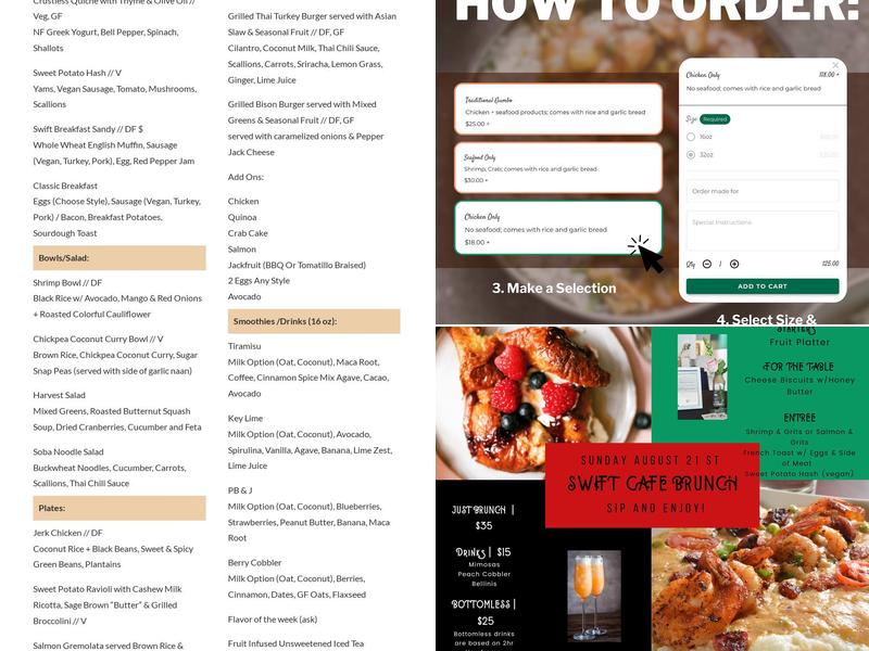 Swift Cafe Menu