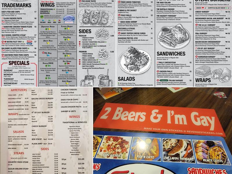 Friends Cumming Grill Menu