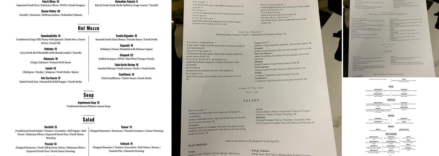 Tabla by Sofi Menu