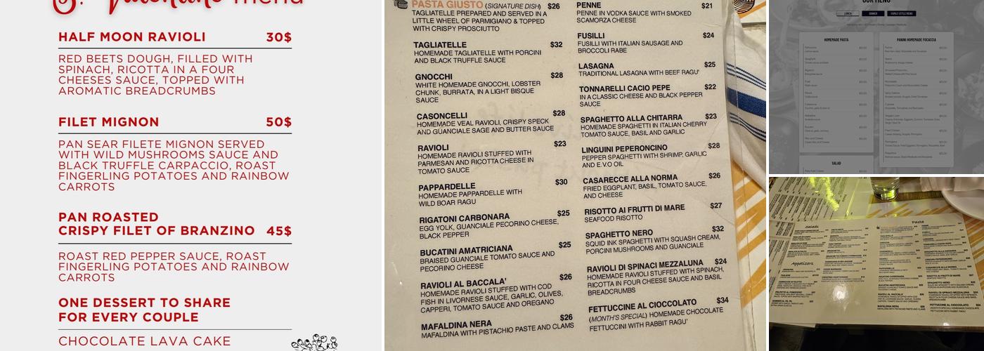 Pasta Eater Menu