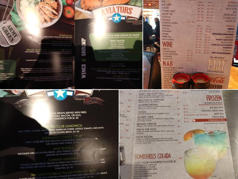 Bombshells Restaurant & Bar Menu