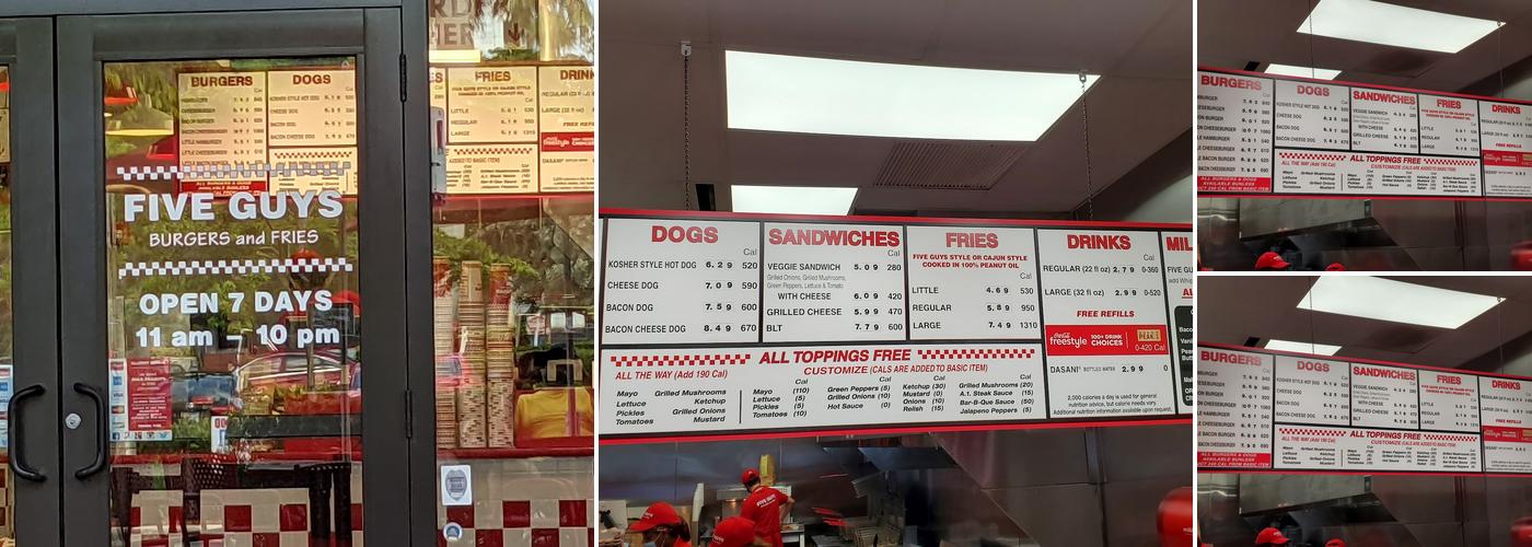 Five Guys Menu