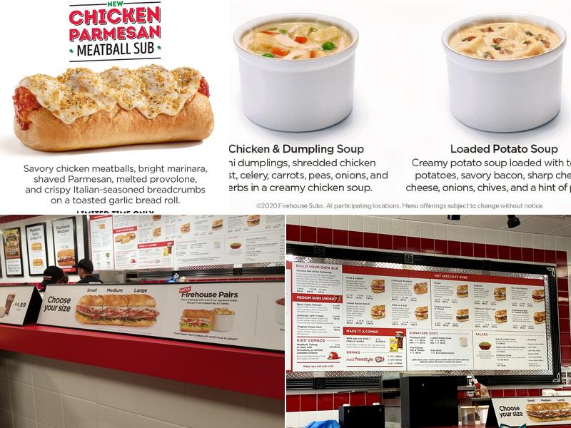 Firehouse Subs Main Street Menu