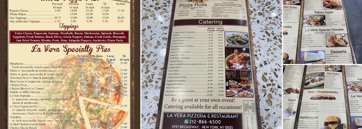 La Vera Menu