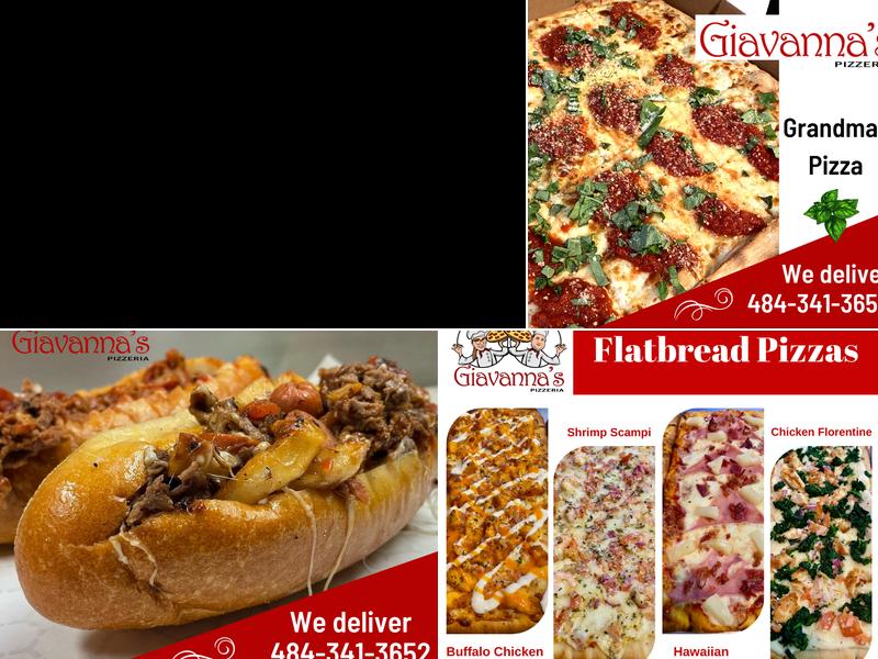 Giavanna's Pizzería Menu