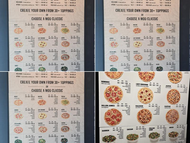 MOD Pizza Menu