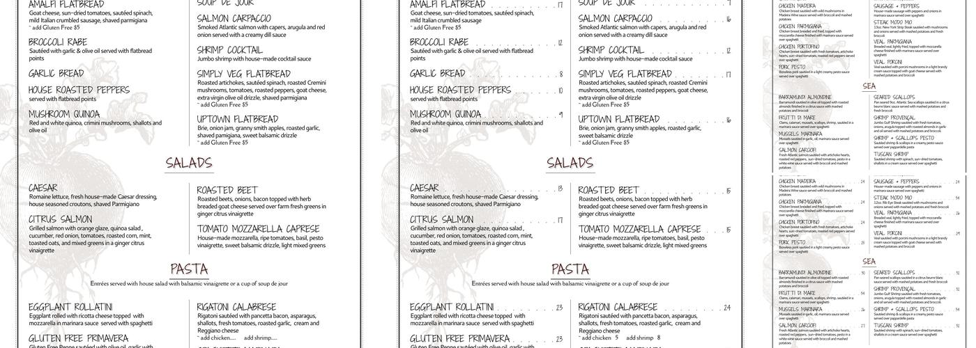 The Boulevard Menu