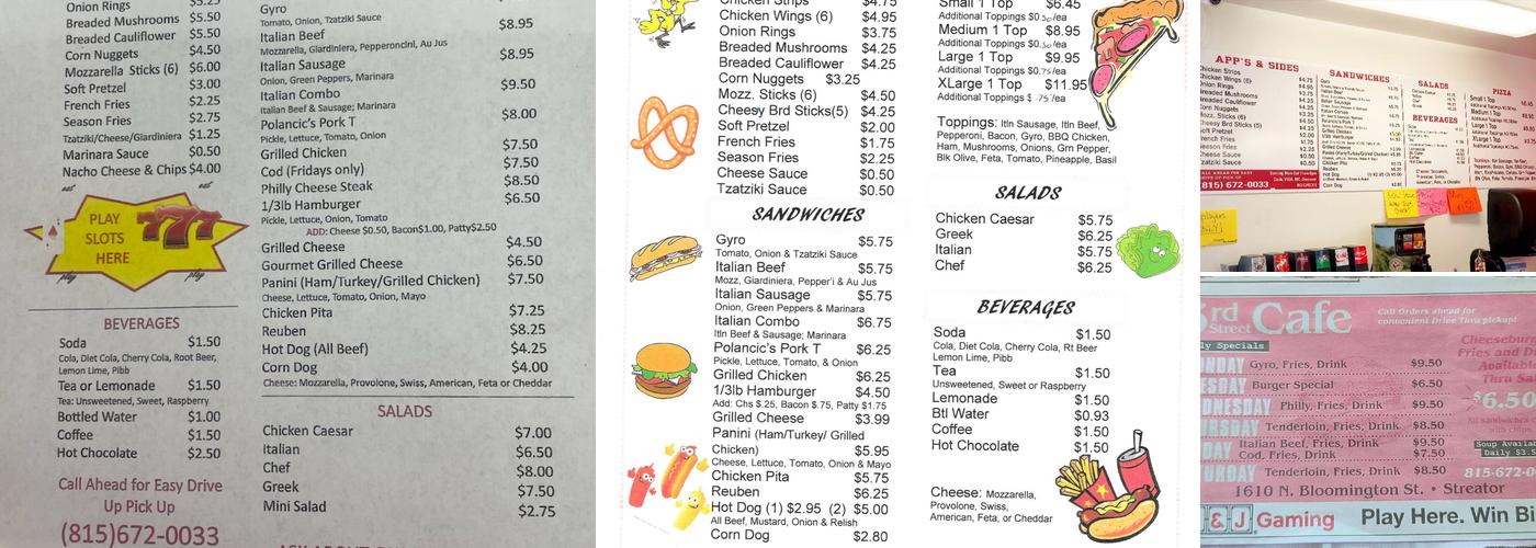 3rd Street Cafe Menu