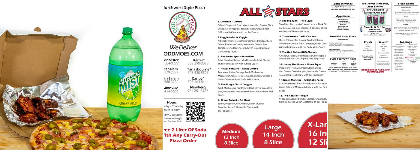 Odd Moe's Pizza Menu