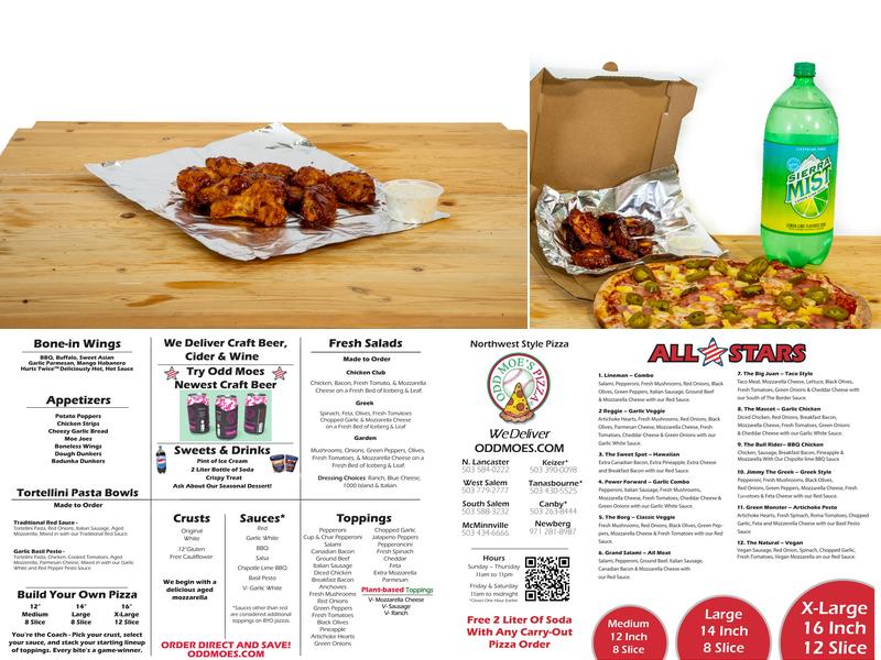 Odd Moe's Pizza Menu
