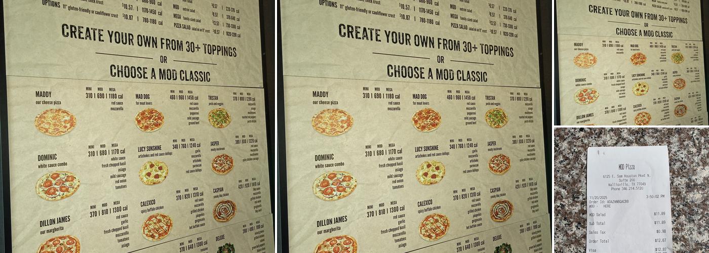 MOD Pizza Menu