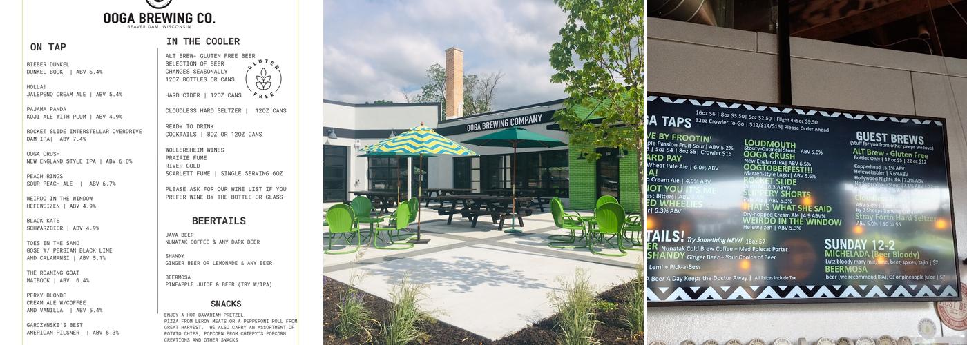 Ooga Brewing Company Menu