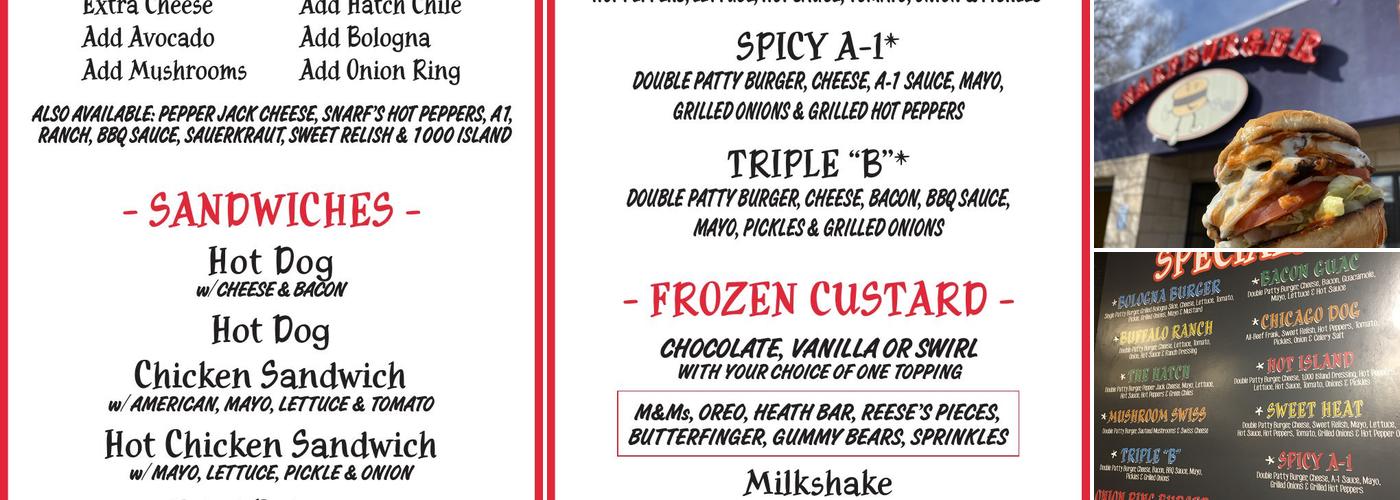Snarfburger Menu