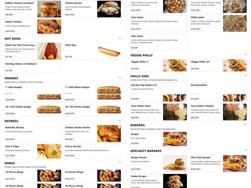 Philly Grill Menu