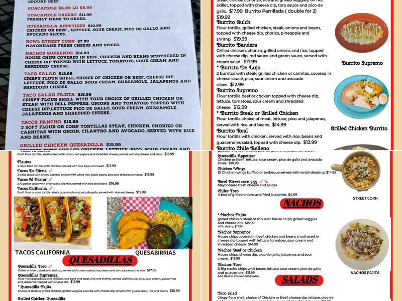 LOS TORITOS MEXICAN RESTAURANT MIDTOWN GULCH Menu
