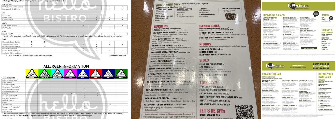 Hello Bistro Menu