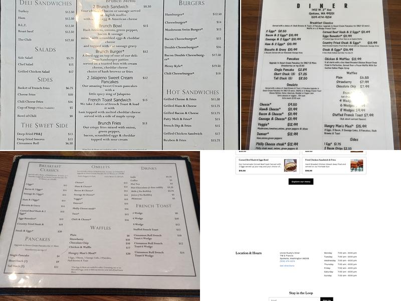 Uncle Rusty's Diner Menu