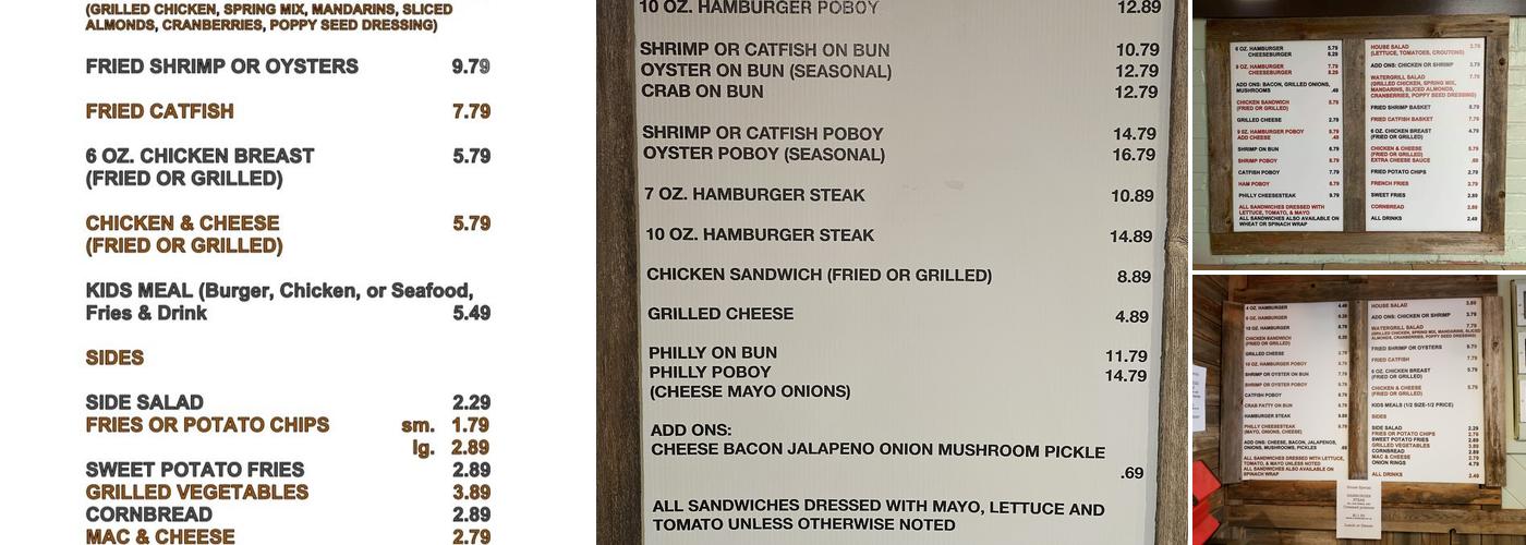 Watergrill Menu