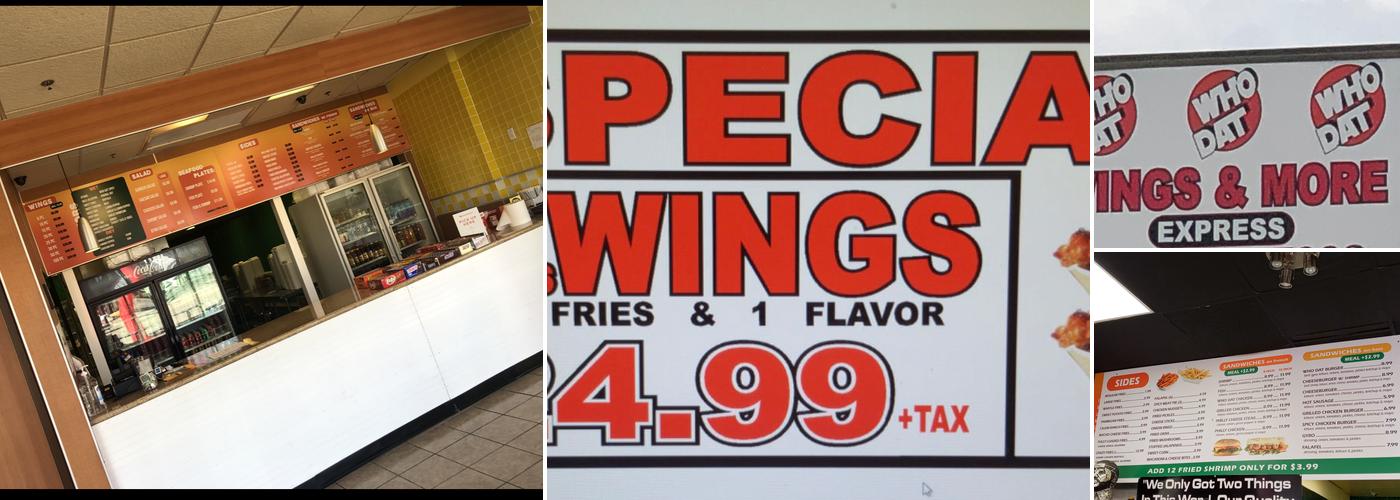 Who Dat Wings & More Express Menu