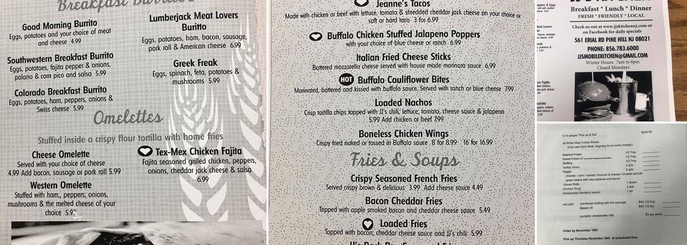 JJ’s Kitchen Menu