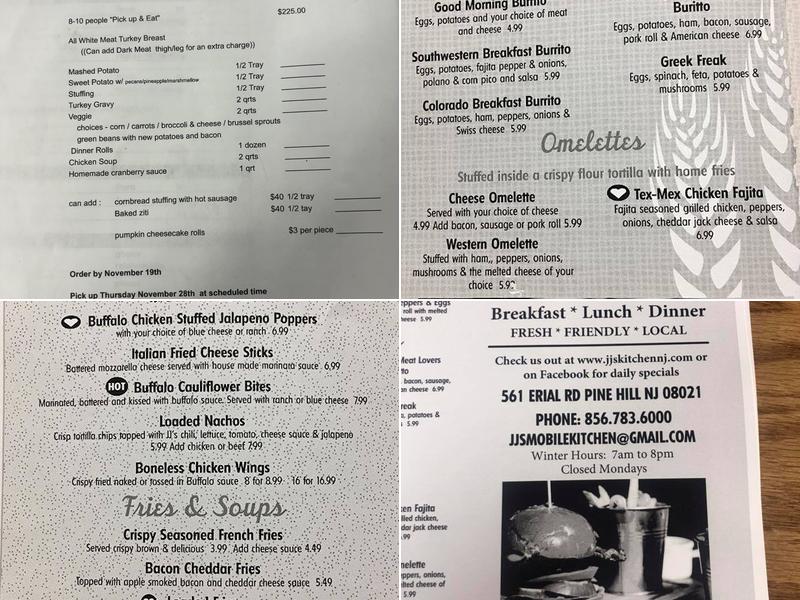 JJ’s Kitchen Menu
