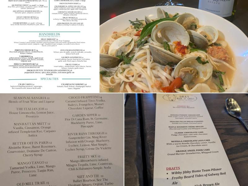Dray Bar and Grill Menu