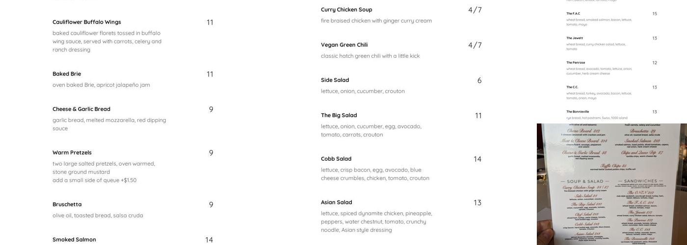 The Roswell Menu