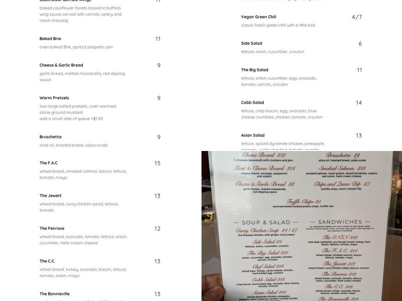 The Roswell Menu
