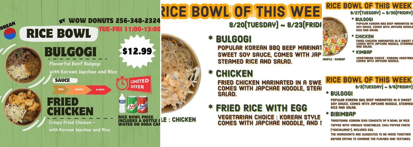 WOW Donuts Menu