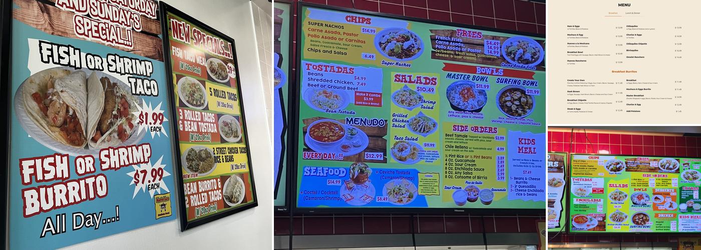 Master Taco Tempe Menu