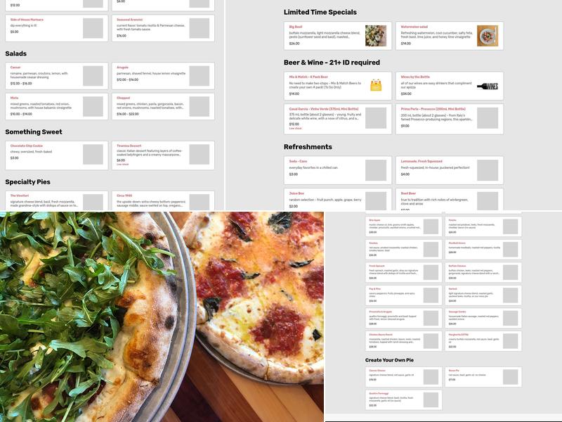 Vincitori Apizza Menu