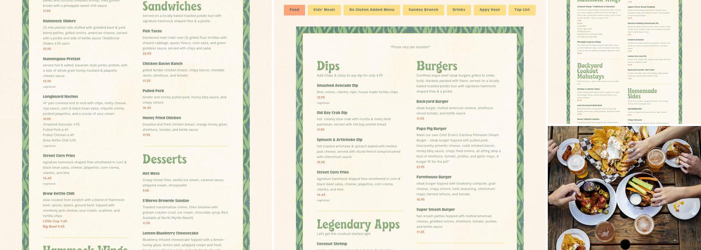 Crooked Hammock Brewery Menu